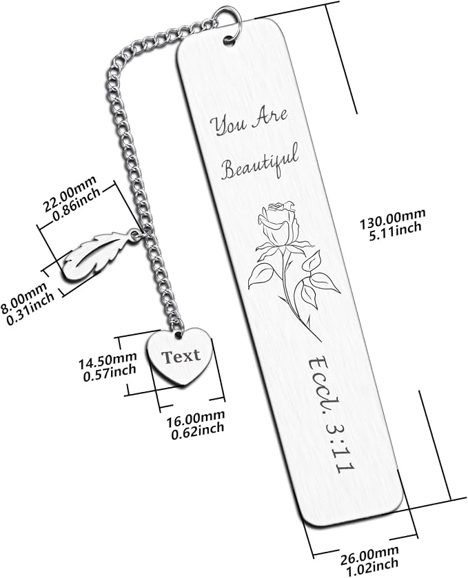 Personalized Custom Inspirational Christian Bookmarks for Women Men Baptism Confirmation Gifts for Girls Boys Bible Bookmarks for Women Daughte Birthday Gifts for Friends BFF Besties Teen Girls