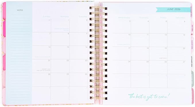 Votum 18 Month Hard Cover Planners/Calendars 10" x 10", January 2026 - June 2027 - Daily, Weekly & Monthly Organizer with Pens, Stickers, Sticky Notes, and a Sturdy Cover - Bee You