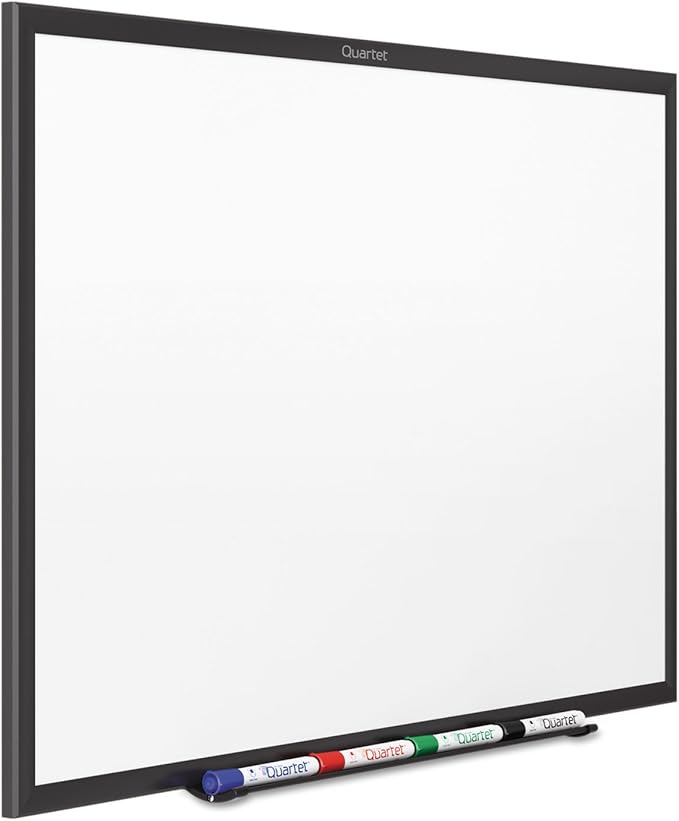 Quartet Magnetic Dry Erase White Board, 96"W x 48"H Whiteboard, Nano-Clean Surface Resists Ink Stains, Black Aluminum Frame (SM538B)