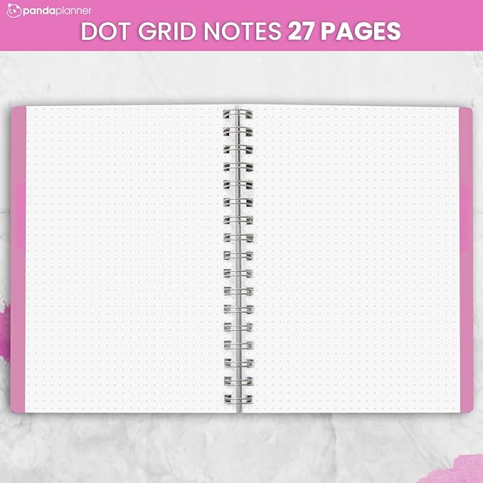Panda Planner 2026 Undated Weekly Planner, Weekly To Do List Notebook with Spiral Binding - 5.75” x 8.25”, 52 Weeks - Undated Planner with Habit Tracker Notebook for Home, School & Office (Pink)