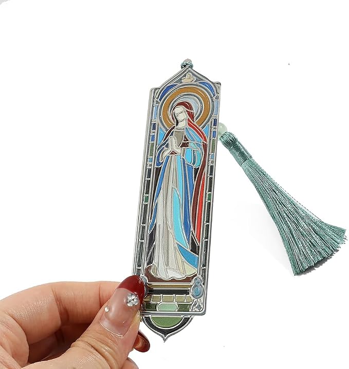 Divine Virgin Mary Bookmark with Tassel - Exquisite Design Book Marks for Women Men, Gift for Book Lovers