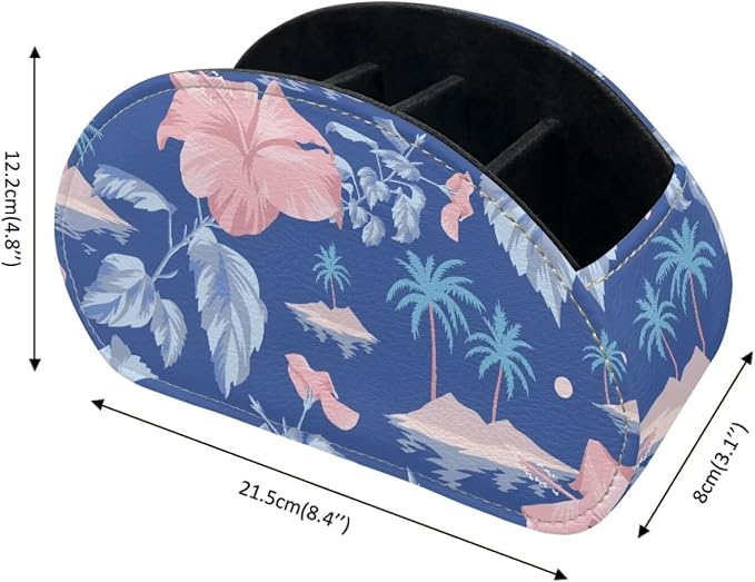 TV Remote Control Organizer Floral Print Desktop Storage for Remote Controls/Controllers/Media Players/Eyeglasses/Cosmetic Brushs/Paint Brushes/Pens Organizer
