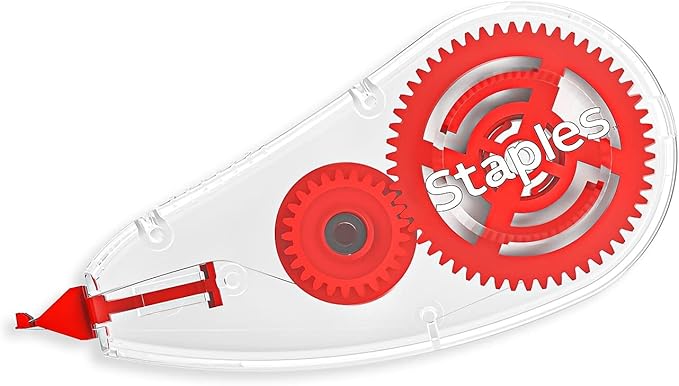 STAPLES Correction Tape, White, 30 Pack – Bulk Instant‑Dry Tape for Offices, Classrooms & Admin Use