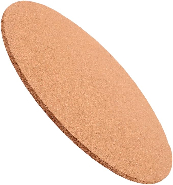 EXCEART Natural Cork Bulletin Board Set 12 Inch Round Self Adhesive Memo Surface for Office Wall Organization Photo Display and DIY Craft Projects