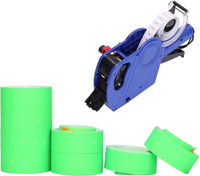Pricing Labels Roll, 15000pcs 21x12mm Adhesive Price Tags with Red Line for Price Gun Labelers Compatible with MX5500 M5500 AK813 HG979 (Fluorescent Green)