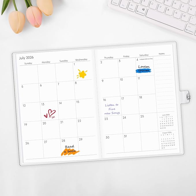 Monthly Planner 2025-2027, Monthly Calendar 2026 Planner (July 2025 Until December 2027), 5.9'' x 8.4'', A5 Planner with PVC Cover, Perfect for Office, School Organizing Planning - Pink
