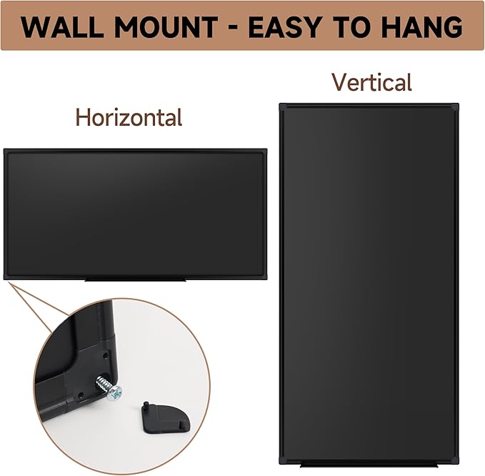 SELEAD Double-Sided Magnetic Chalkboard 48 x 24 Inches - Black Aluminum Frame Chalk Board Words Sign Wall Decor Long Plaque Pizarra for Business, Menu, School, Office