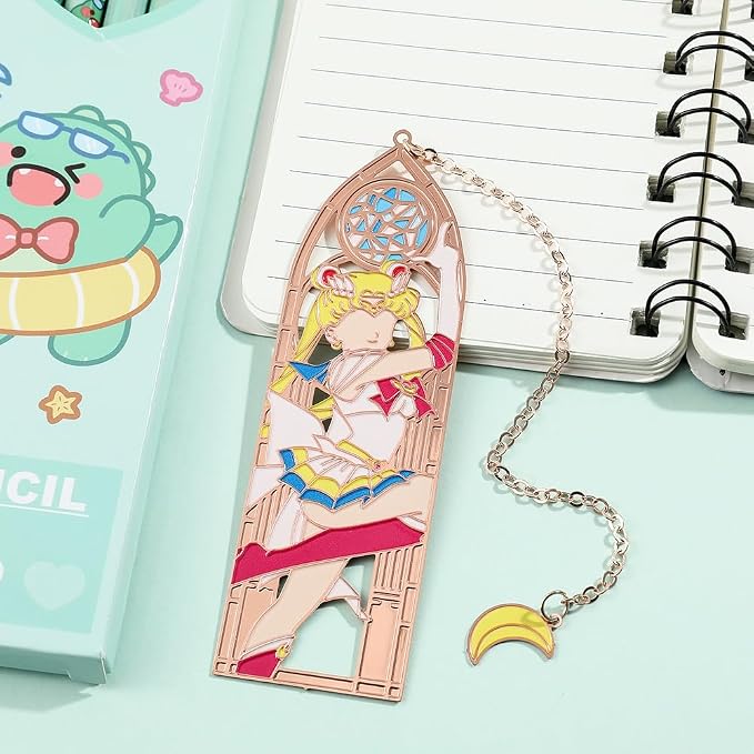 5 Style Anime Magical Girl Book Marks - Metal Bookmarks Gifts for Fans, Lovers, Students, Men, Women, Birthdays, Christmas, Valentine, School Supplies Book Accessory (Color Girl)