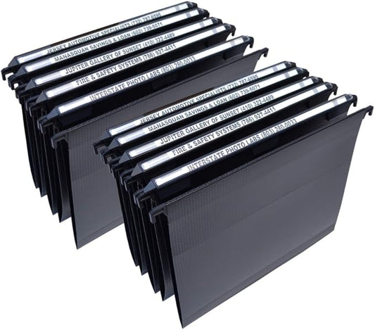 Ultimate Office MagniFile Hanging File Folders V Base Letter Size with 11 inch Magnified Indexes that Double The Size of Your File Titles to Find Files Fast. (Set of 10 Black)