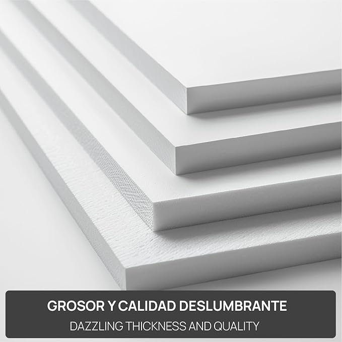 OFITURIA Foam Board White A3 Adhesive (29.7 x 42 cm) Pack of 12 Expanded Polystyrene Plates Lightweight and Rigid Foam Board Versatile and Cuttable for Crafts and Models, 5 mm