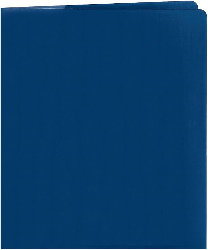 Smead Lockit Two-Pocket Heavyweight Folder, Letter Size, Dark Blue, 25 per Box (87982)