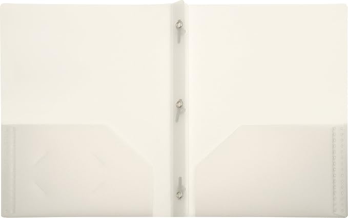 Lion 2-Pocket Plastic Folder with Fasteners, Clear, 1 Folder (92310-CR)