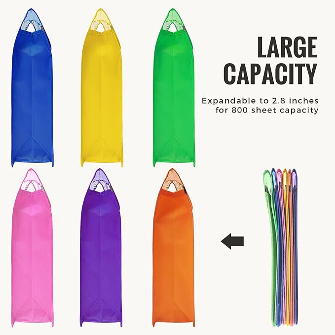 Plastic Expanding File Folder,Envelope Folders for Documents, File Folder Organizer Holder with Snap Closure,Waterproof Transparent File Folder,Large Capacity, Fit Letter/A4 Size (Multicolor-12 Pack)