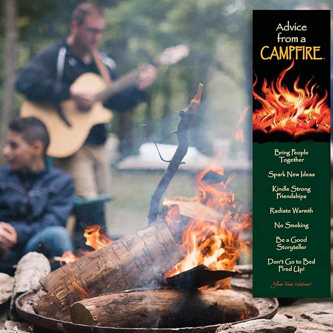 Advice 3 Bookmark Manly Set, Laminated with Glossy Finish, Printed on Recycled Paper, Campfire, Trout, River (AMBM-Man)