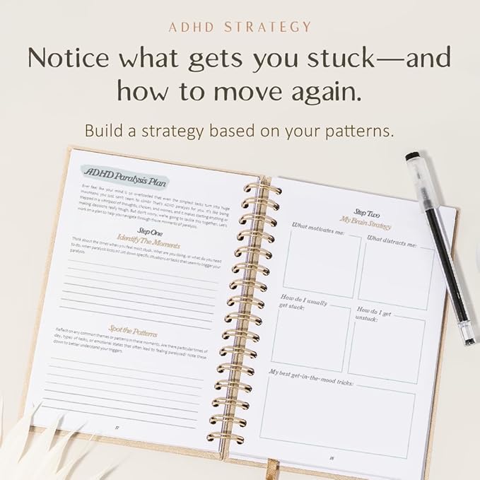 The ADHD Planner - Undated Daily Weekly Schedule Organizer Journal for Disorganized People - Habit Tracker Record Emotions & Mood - Academic Goals - Structure & Focus for Adults Brains (Spiral)
