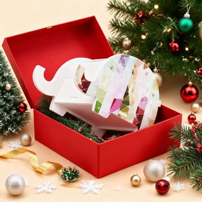 MOKANI Pen Pencil Holder for Desk Cute Elephant Gifts Desk Organizer Marker Makeup Brush Holders Workspace Organizers Office Decor Accessories with Phone Stand Christmas Gifts For Women Men Adults