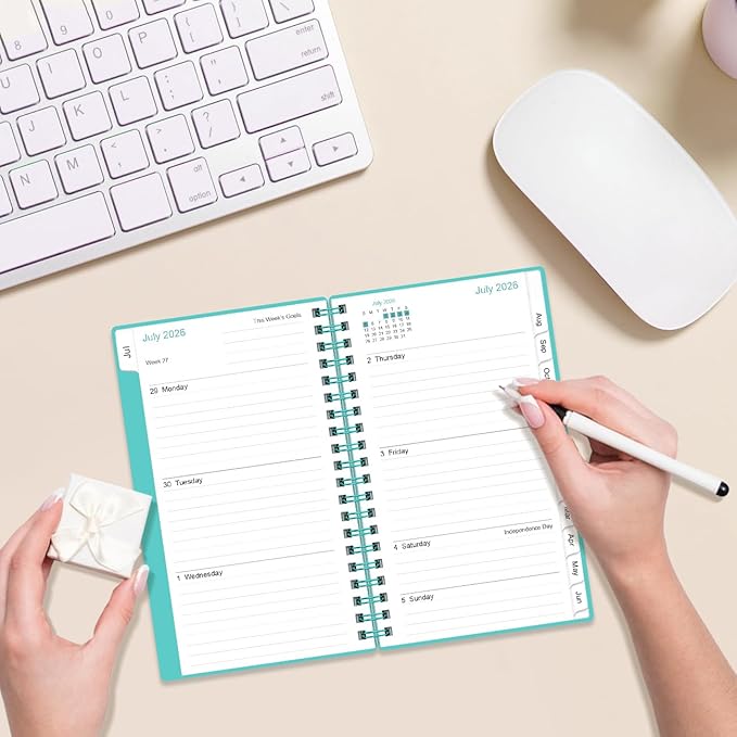 2026-2027 Planner - Planner 2026-2027 from July 2026 to June 2027, Weekly Monthly Planner with 12 Monthly Tabs, Inner Pocket, 3.75" x 6.75",Teal