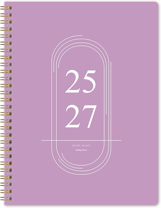 2026-2027 Monthly Planner, Jan 2026-June 2027, B5 (7" x 9"), 2 Year Monthly Planner, 24 month Calendar, Simple Calendar Planner Notebook Soft PVC Cover, Suitable for Schools & Offices, Purple
