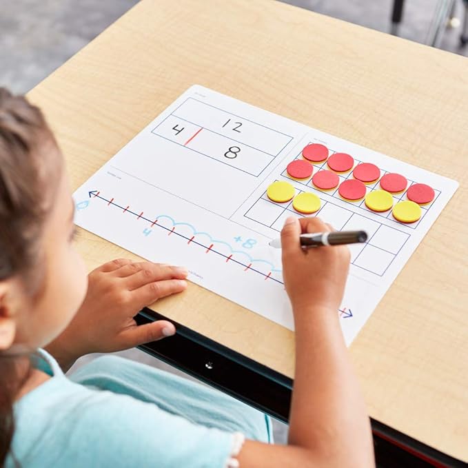 EAI Education Numerical Fluency & 120 Chart Flexible Dry-Erase Boards - Set of 10 (Pack of 2)