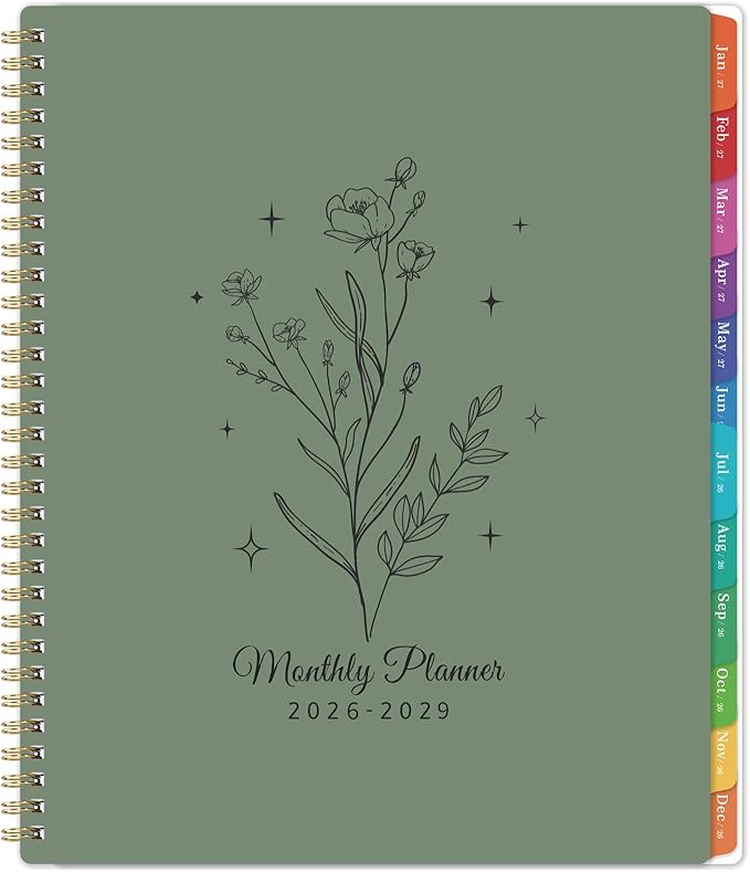 2026-2029 Planner - Monthly Planner 2026-2029, from July 2026 to December 2029, 8.5" x 11", 3 Years Calendar with Monthly Tabs and Back Pocket, Perfect for Organize