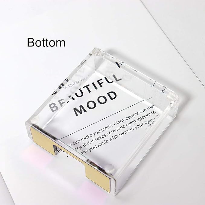MultiBey Sticky Notes Memo Pad Holder Dispenser Clear Acrylic Gold Post Note Pad Holders Aesthetic Desk Supplies Organizer Accessories for Office Home Schools (Gold)