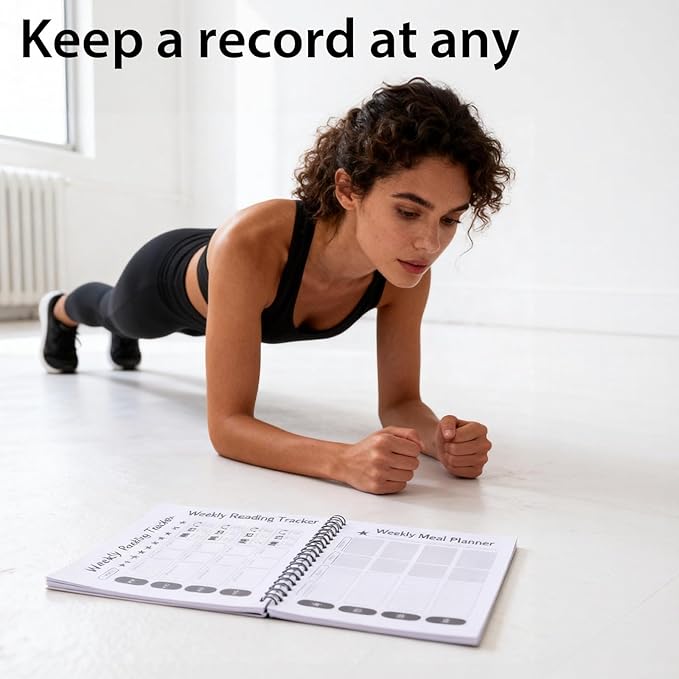 75 Hard Challenge Book, All-in-One Daily Progress Journal, Fitness Hydration Sleep Tracker, Thick Paper & Waterproof Spiral Planner for Home Gym Outdoor Use