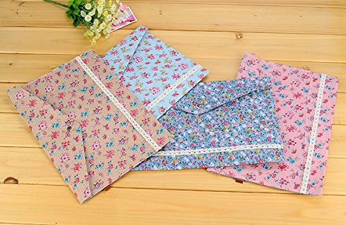 Funny live 4 Pcs Individualized Felt A4 Size Floral Pattern Document Folder with Snap Button Office Document Cash Coin Stationery Storage Organizer