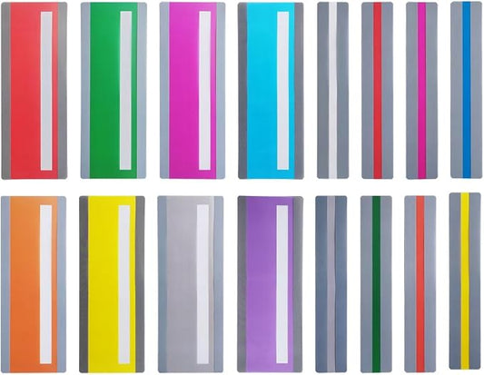 Guided Reading Strips with Colored Overlays, Line Tracking Bookmarks for Dyslexia Students, Visual Reading Aids (16 Pack)