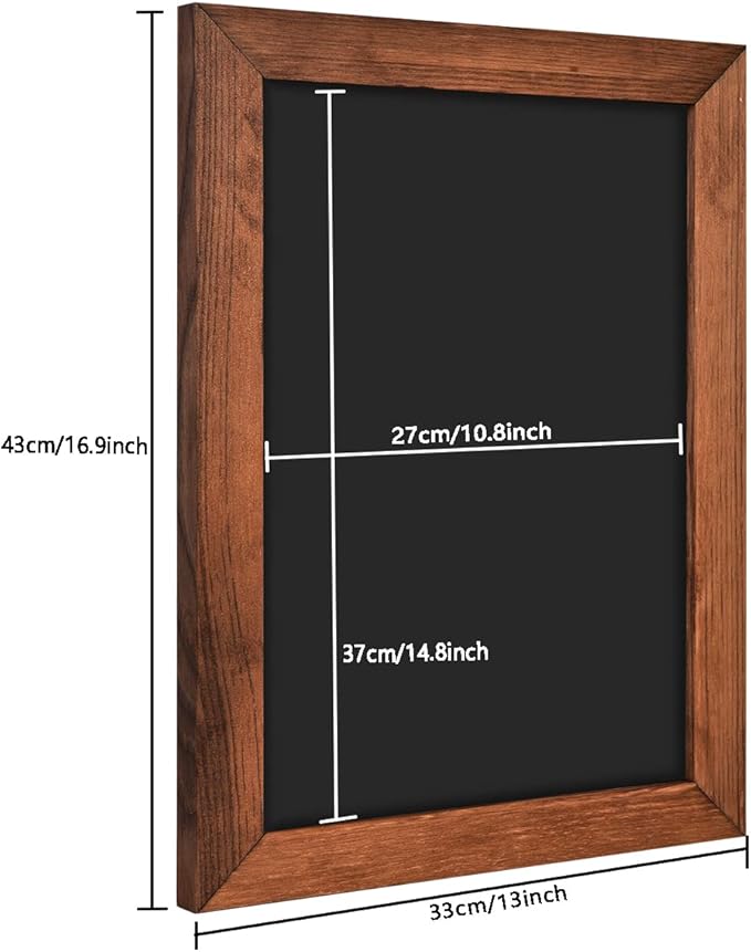 TORASO Magnetic Chalkboard, 13" x 17", Pine Wood Framed Rustic Vintage Decor - Chalk Board for Wedding, Kitchen, Bar, Restaurant, Menu & Home(HB-BN-3343)