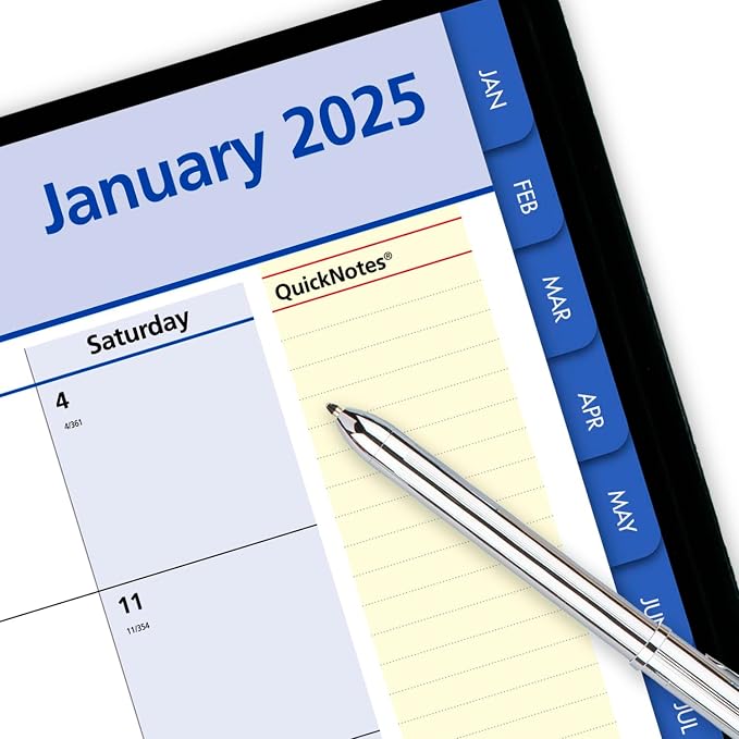 AT-A-GLANCE 2025 Planner, Monthly, 7" x 8-3/4", Medium, QuickNotes, Black (76080525)