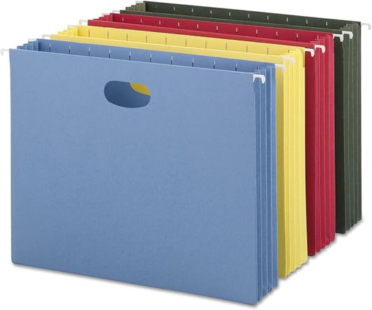 Smead Hanging Pocket with Full-Height Gusset, 3-1/2" Expansion, Letter Size, Assorted Colors, 12 per Pack (64291)