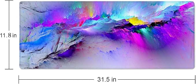 Gaming Mouse Pad Large,Abstract Spray Paint Mouse Pad Gaming Mouse Mat Desk Pad,31.5 x 11.8 Desk Mat Mouse Pads for Desk,Extended Keyboard Mousepad with Non-Slip Base and Stitched Edge