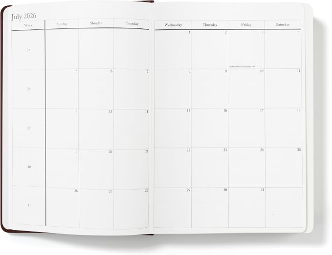 Wykeham's Executive 2026 Daily Journal Planner – US Public Holidays & Format – Customization Available (Personalized Conker, 8.5" x 5.5")