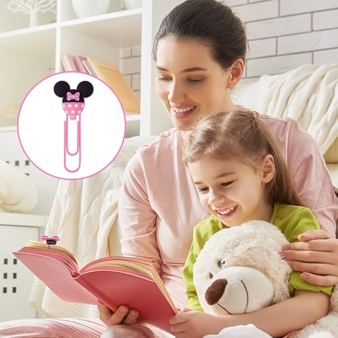 AUAUY 10PCS Cute Mouse Paper Clips, Book File Page Marker Clips for Teacher & Students, Colorful Office Supplies Gifts Bookmark Clamp Desk Accessories Stationery for School Kids Adult