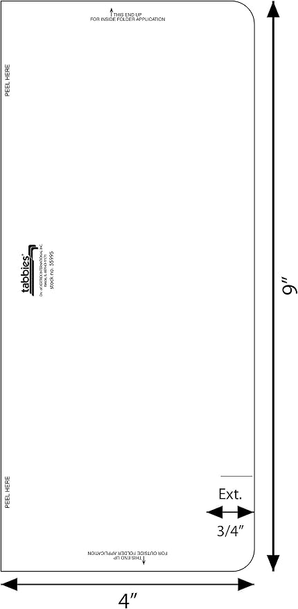 Tabbies 55995 Extenda-Folder Conversion Strips, 100 Box, White 3/4 Inch Full End Tab, 3-3/4 x 9 Inch, Convert File Folders to End Tab Shelf Filing