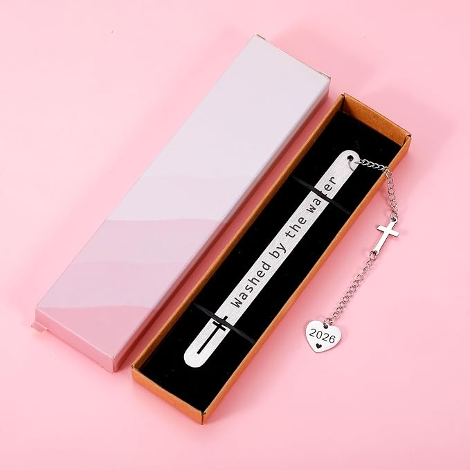 Baptism Gifts for Girls Boys 2026 Christian Bookmark for Teens Confirmation First Communion Christening Gift for Goddaughter Godson Godchild Baby Girl Baptism Gifts for Women Adult