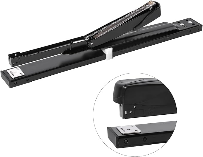 Long Reach Stapler with 1600 Staples, Saddle Stitch Binding Stapler Fits Various Paper Sizes, 50 Sheets Capacity, Long Stapler for Booklets or Book Binding