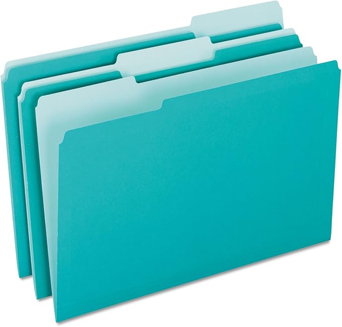 Pendaflex File Folders, Aqua (PFX421013AQU), Letter