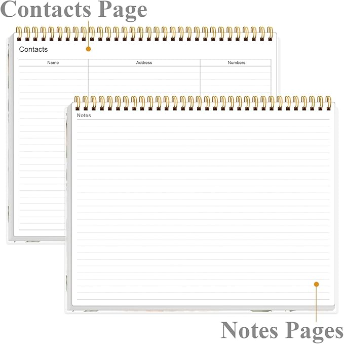 Weekly Productivity Planner - 8.5" x 11" Dashboard Desk Notepad Has 6 Focus Areas to List Tasks for Goals, Projects, Clients, Academic or Meal-Organize Your Daily Work Efficiently, 54 Weeks, Rose Leaf