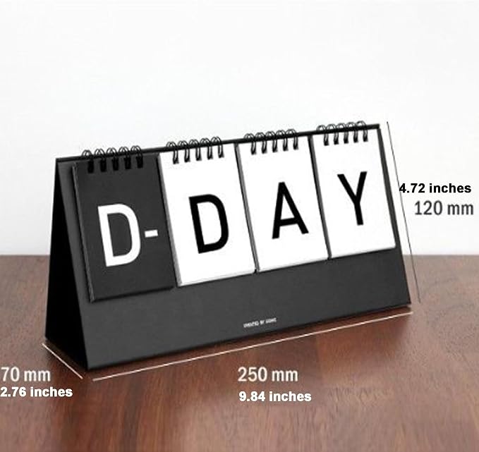 DEAD SKIN D-Day & Perpetual Calendar – 48 Sheets with Transparent Stickers, Black Design, Mark Anniversaries and Special Dates