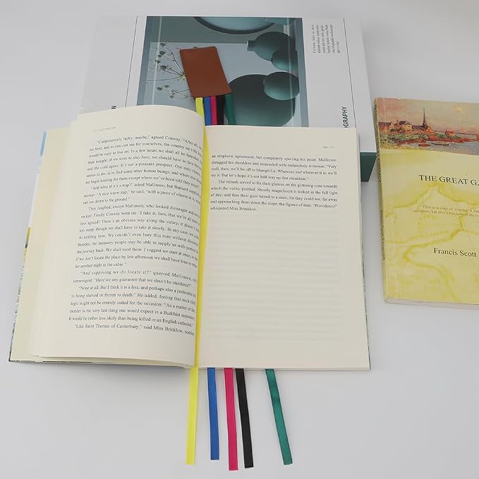 9 Pcs Bible Bookmark, Colorful Ribbon Bookmark, Artificial Leather Bible Ribbons Bookmarks, Page Markers with 5 Ribbons Colors for Books Novel Bible, Reading Lovers Students Teachers, Christmas Gift