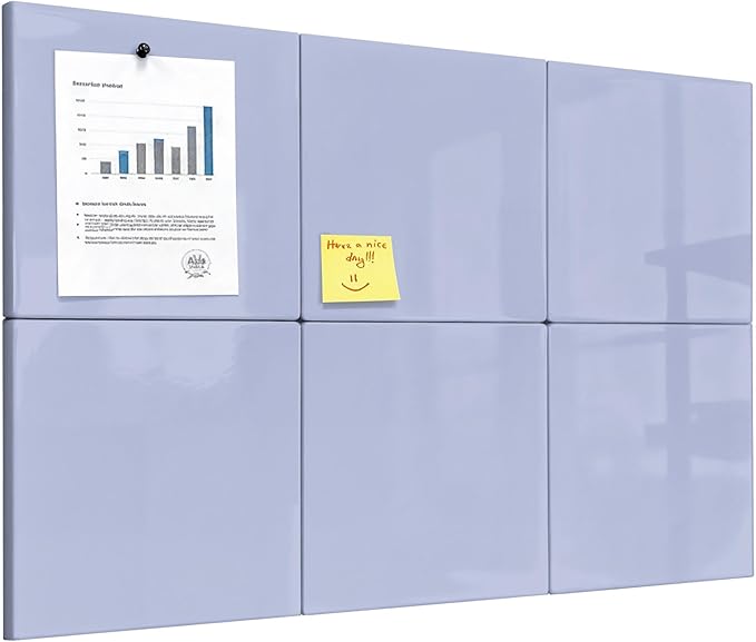 Comix Magnetic Board, 6 Pack Magnetic Whiteboard for wall, 11.8 x 11.8 Inches Dry Erase Board for Kids, Students, White Board Dry Erase Set for Fridge, Office and Home, Purple