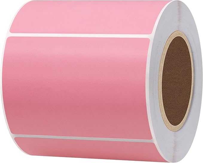 Hybsk 3x2 inch Color Direct Thermal Labels for Shipping, Barcodes, Address, Compatible with Rollo Label Printer & Zebra Desktop Printers (3"x2",Pink)
