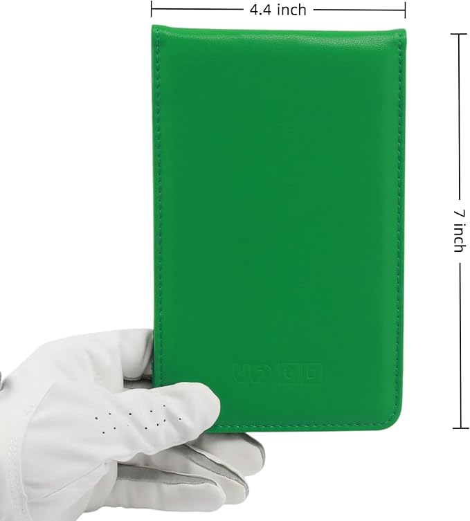 Leather Golf Scorecard Holder & Yardage Book Cover – Slim Microfiber Leather Case for Walking Players | Fits 4.5"x7" Scorecards & Yardage Books | Bonus Pencil & Scorecards