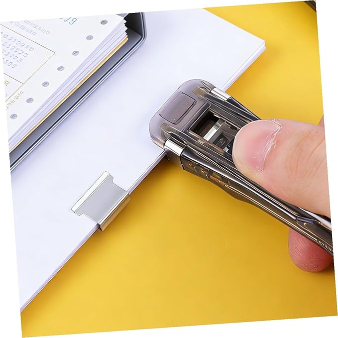 VALICLUD Portable Desktop Stapler with Refill Clips and Paper Clamp Handheld Binder Clip Stapler for Office Document Organization and File Binding Set