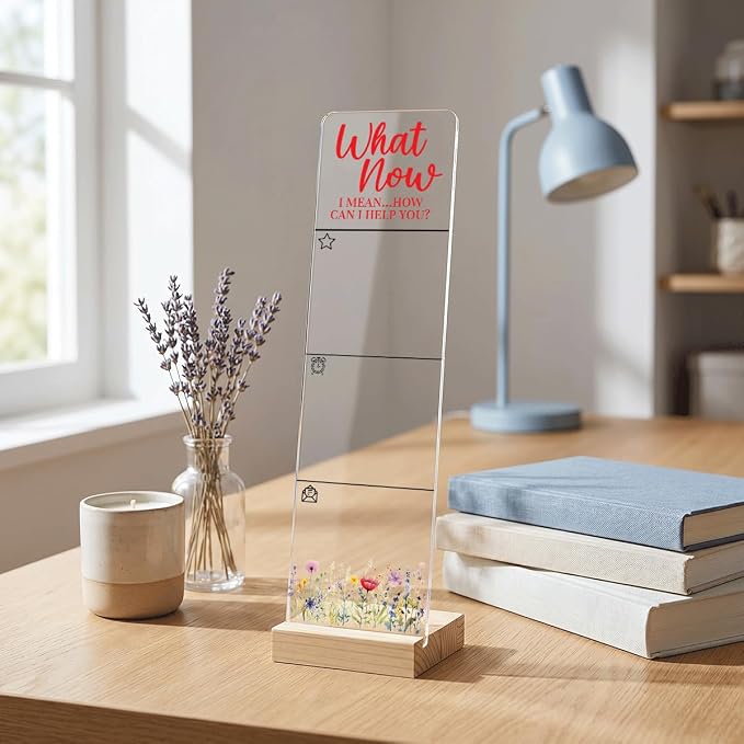 Sticky Note Holder Acrylic Monitor Memo Board Desk Organizers and Accessories Desk Decor Post It Note Holder with 200Pcs Sticky Notes Funny Sarcastic Office Desk Sign