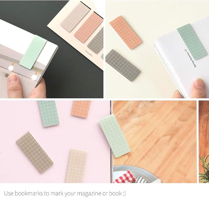 Monolike Magnetic Bookmarks Grid Sunset + Soft Clay, Set of 10