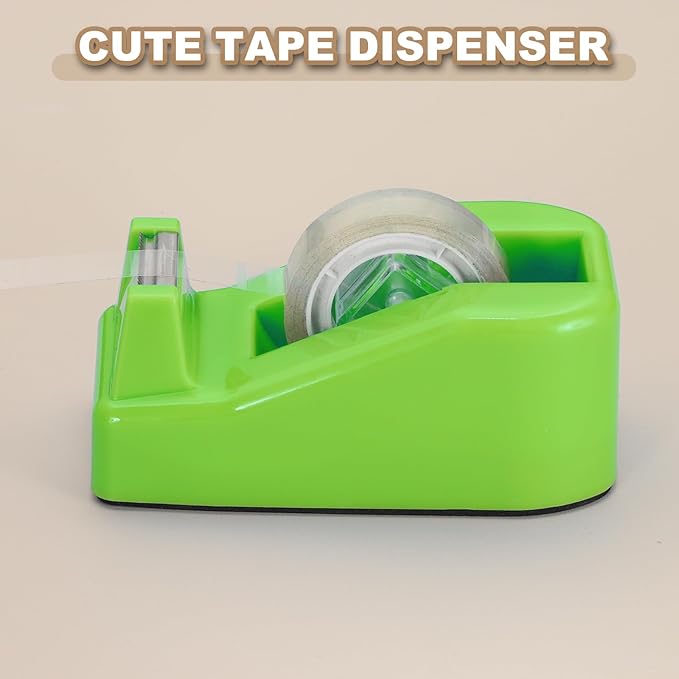 PATIKIL 2pcs Tape Dispenser Desk, Small Tape Dispenser Cute Desktop Dispenser Holder for Tape Office Desktop, Green