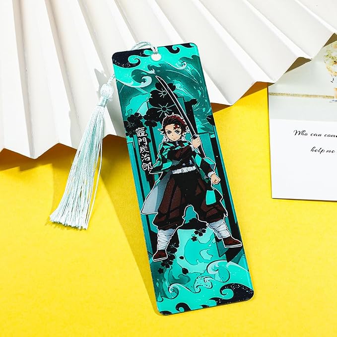 Anime Demon Kamado Acrylic Bookmark - Anime Tanjiron Zenitsu Giyuu Kyoujurou Figure Page Mark Reading Tool, Holiday Gifts for Reading Fans Book Lovers Bookworm (Style F)