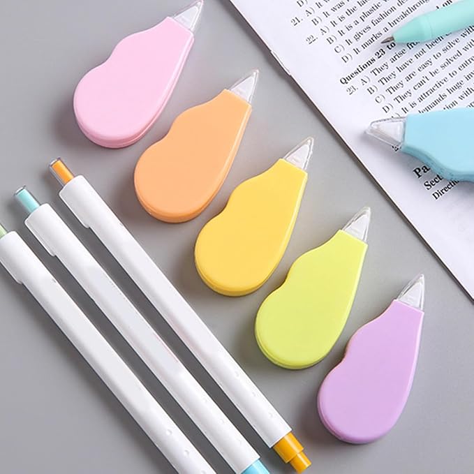 6pcs Correction Tape Set for Students Small Portable School Stationery Pastel Color Correction Tape for Writing Mistakes for Studying and Office Use